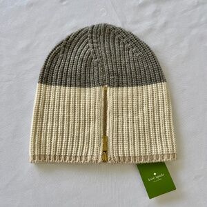 Kate Spade Zip Up Beanie  Hat O/S NWT